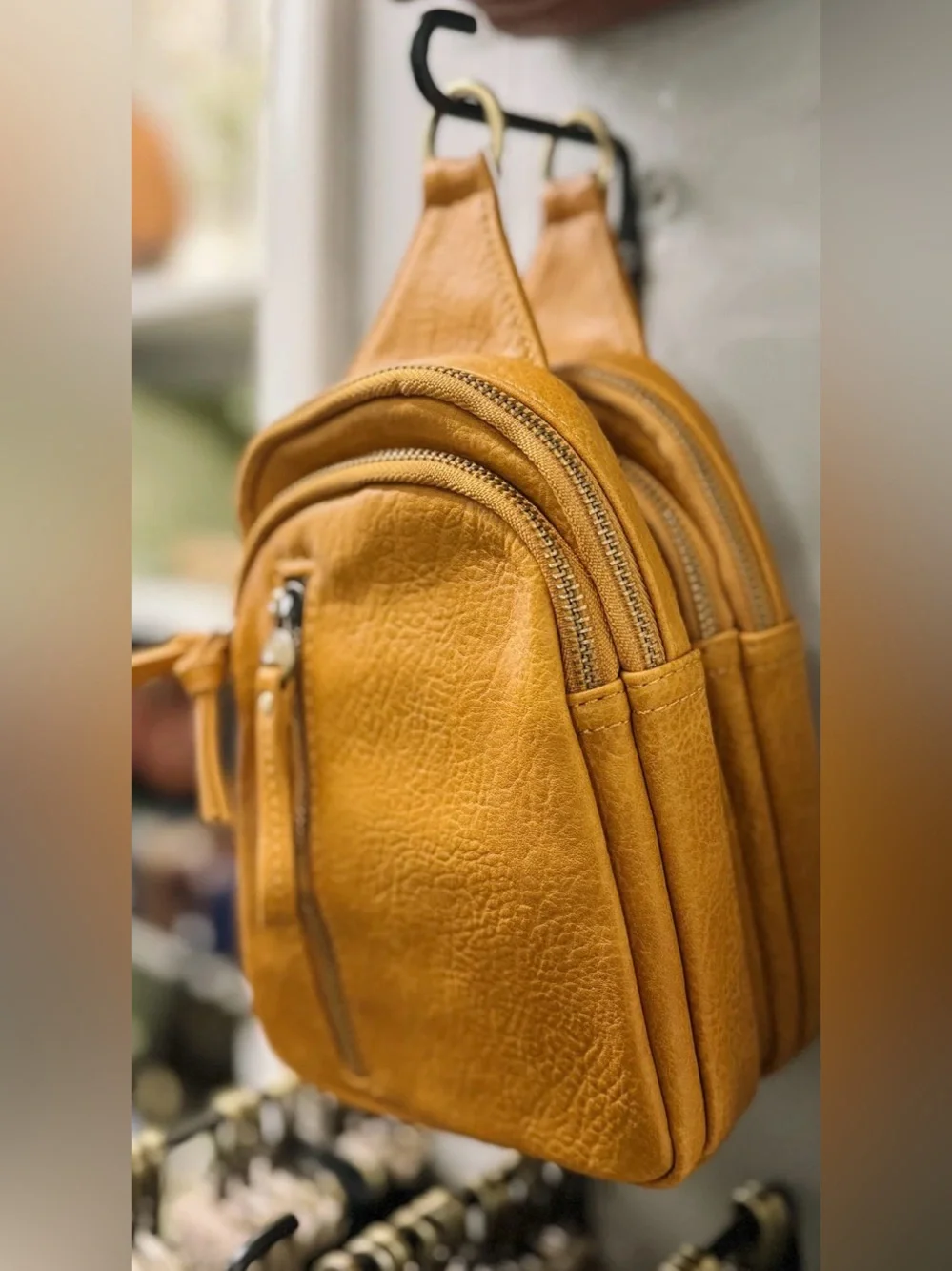 Joy Susan Skyler Sling Bag Purse Vegan Leather Mustard